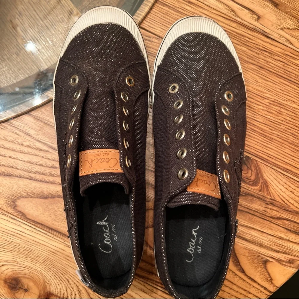 Coach Signature  Keeley Black Converse Style Sneakers 9B - Picture 2 of 11